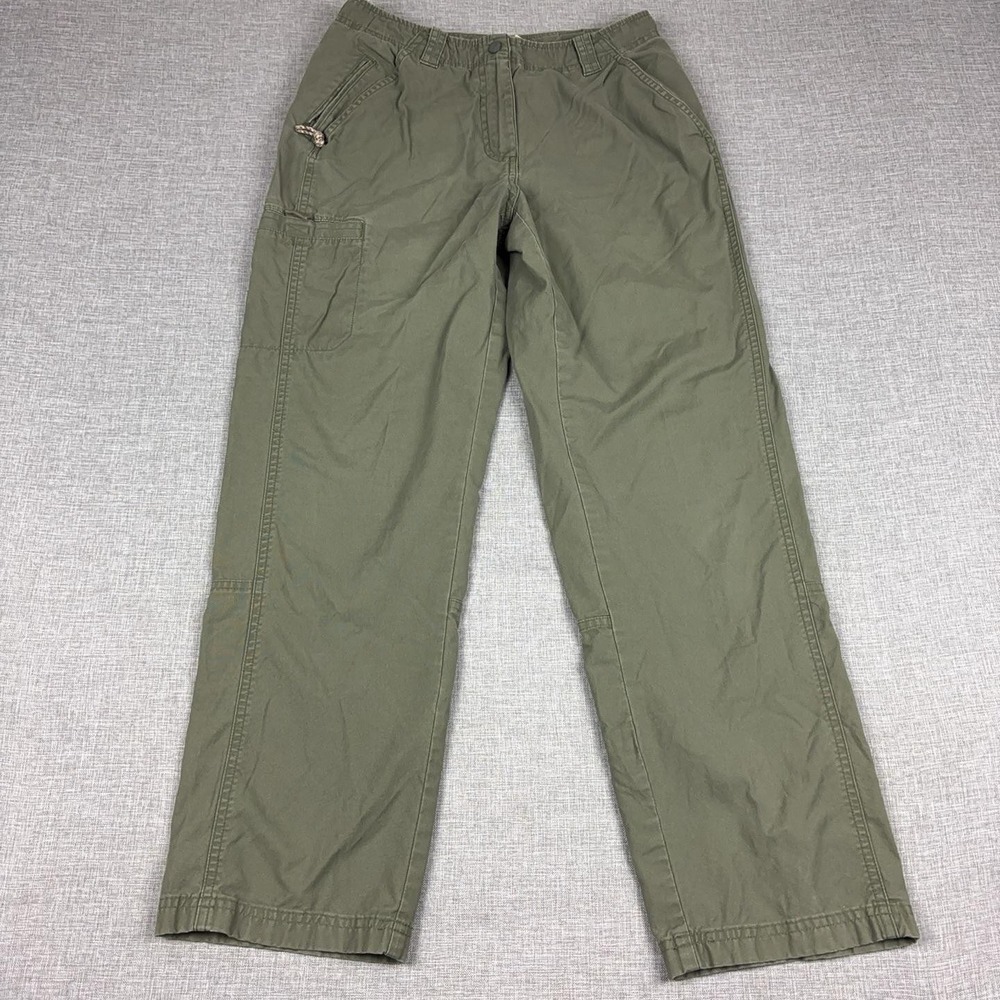 L.L.Bean Favorite Fit Utility Cargo Pants Womens 8 Reg Olive Cotton 0FCN5